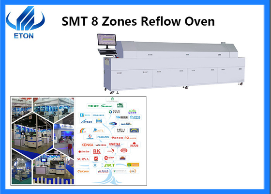 8 Zonen-Aufschmelzlöten-Maschinen-Hochgeschwindigkeitsrückflut-Oven For PWB-Fließband
