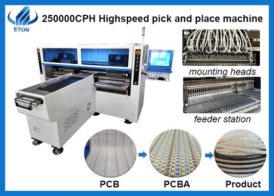 250000CPH Pick And Place Machine Full Auto SMT-Linie für flexibles Streifenlicht 1M - 100M