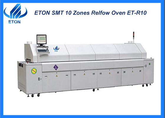 10 Heizzonen 50-700mm PCB Rückfluss Ofen SMT Produktionsmaschine