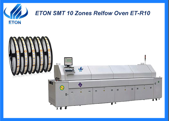 10 Heizzonen 50-700mm PCB Rückfluss Ofen SMT Produktionsmaschine