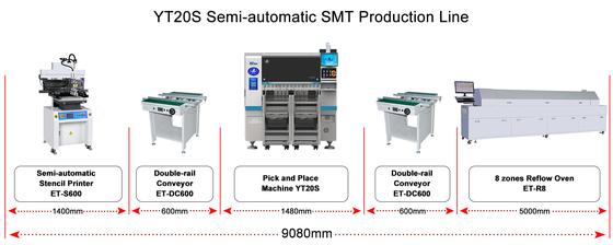 20 Düsen SMT-Pick-and-Place-Maschine 220V AC 50HZ FuE-Software